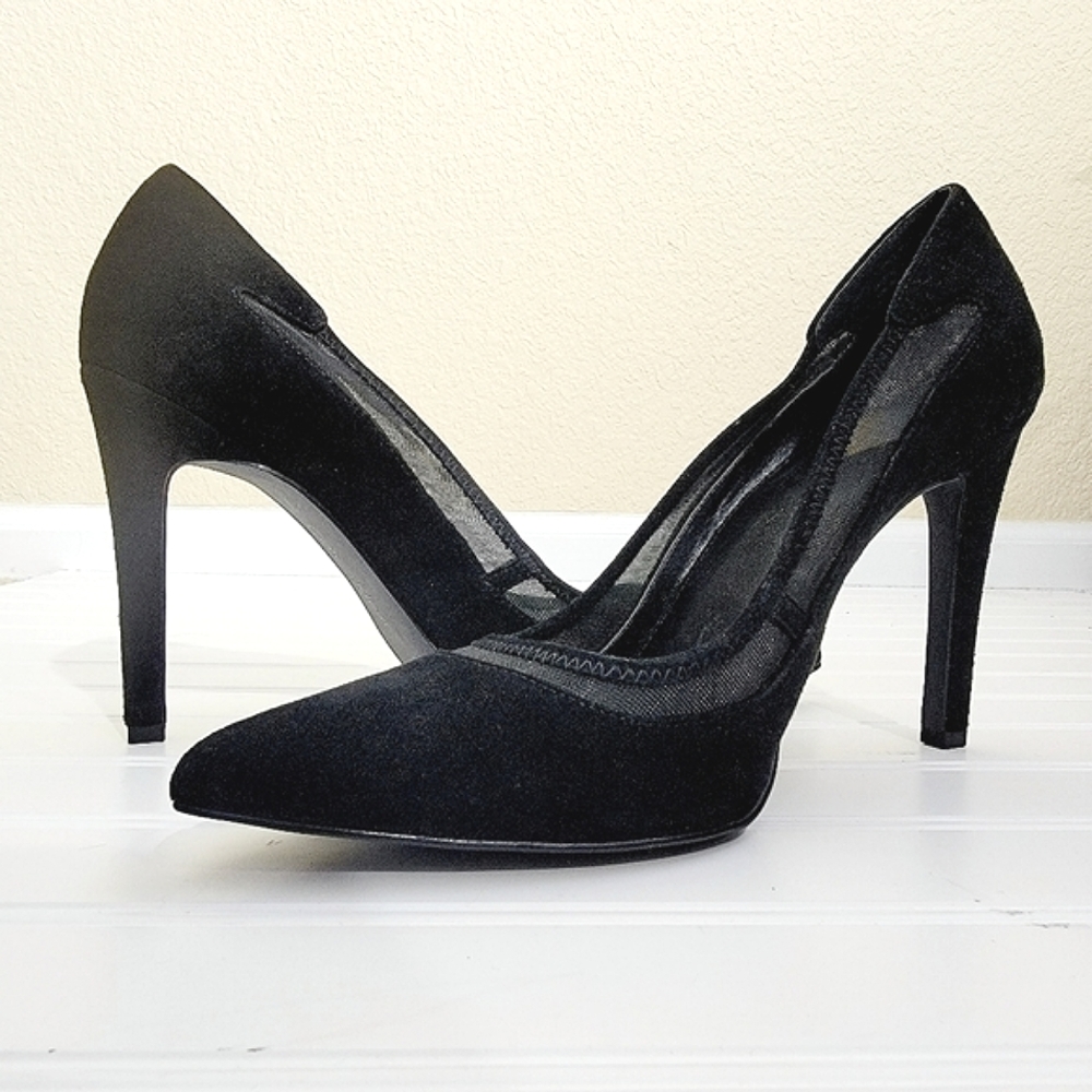 Calvin Klein Black Suede & Mesh Heels